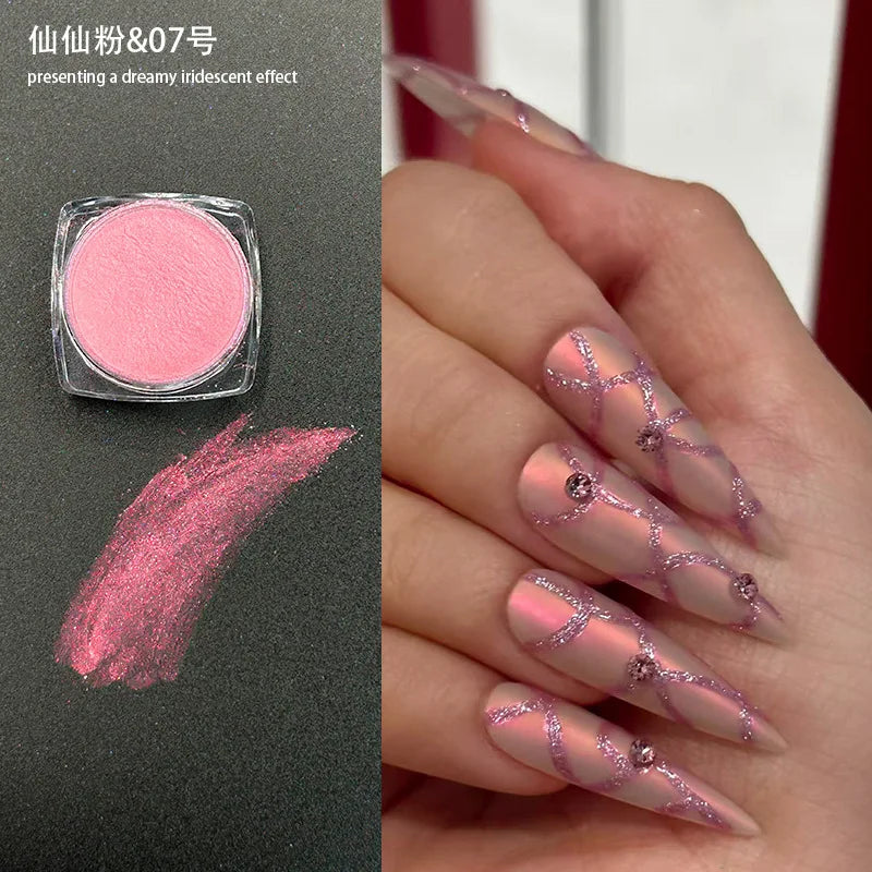 Icy Aurora Holographic Nail Glitter Powder | Polarizing Shine 1g