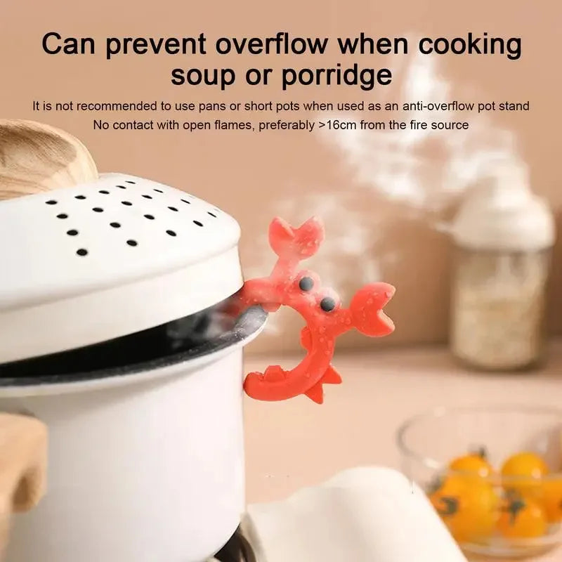 Utensil Rest Crab Shaped Silicone Utensil Rest Countertop Ladle Holder Anti-Overflow Stove Top Spatula Holder Kitchen Gadget Peaceful Pleasures Health and Wellness