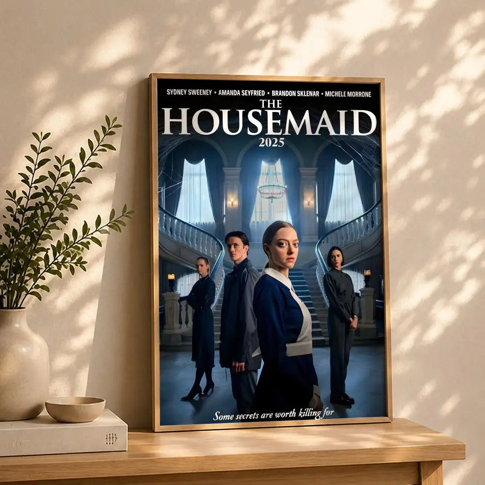Movie T-The HousemaidS Poster HD Self Adhesive Waterproof Wall Art Ideal for Home Office Dorm Bedroom Great Gift Peaceful Pleasures Health and Wellness White8 15X20cmNoframe