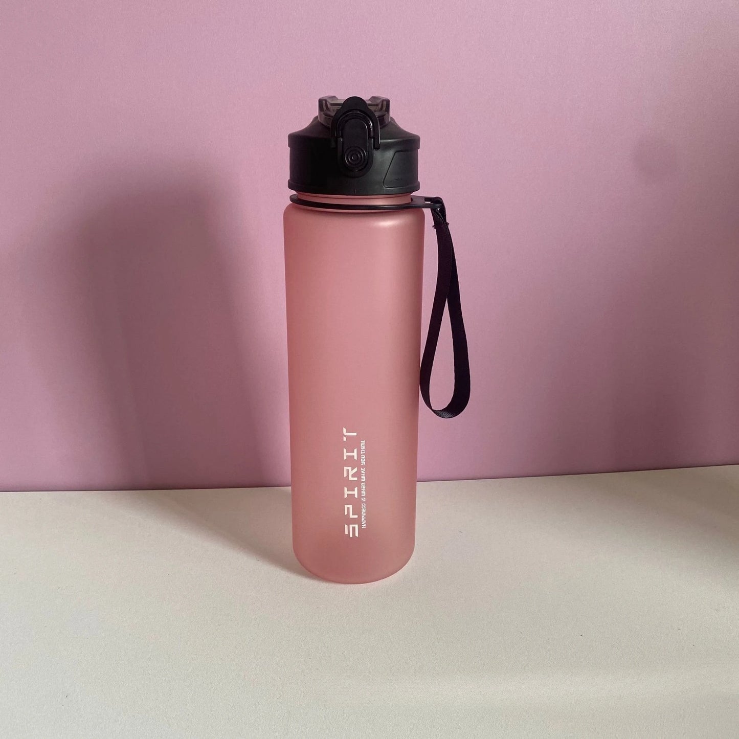 750ml Frosted BPA-Free Sports Water Bottle with Carry Rope