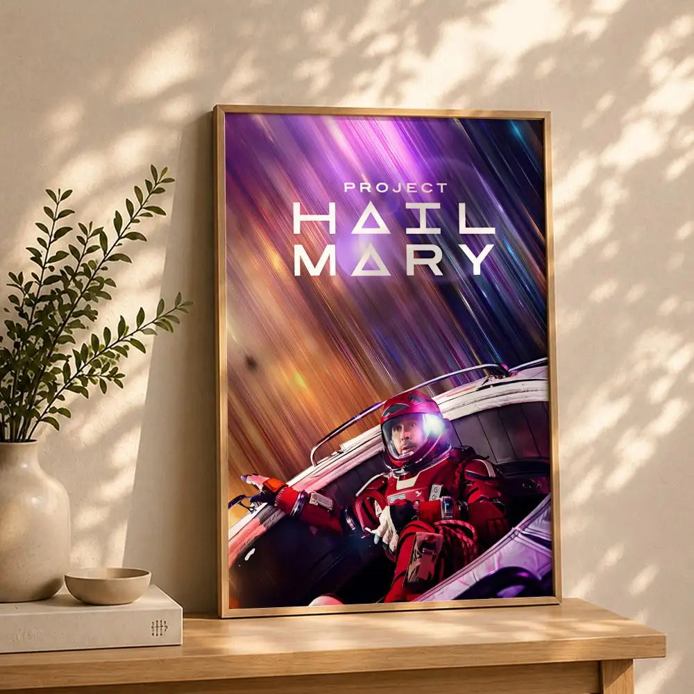 Movie-Project Hail Mary Poster HD Self Adhesive Waterproof Wall Art Ideal for Home Office Dorm Bedroom Great Gift Peaceful Pleasures Health and Wellness