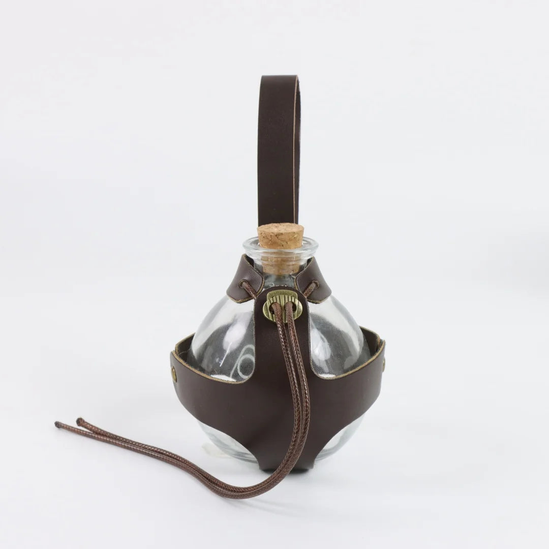 UYEE Elf Leather Bottle Carrier Clip-on Waist Vial Pouch Medieval