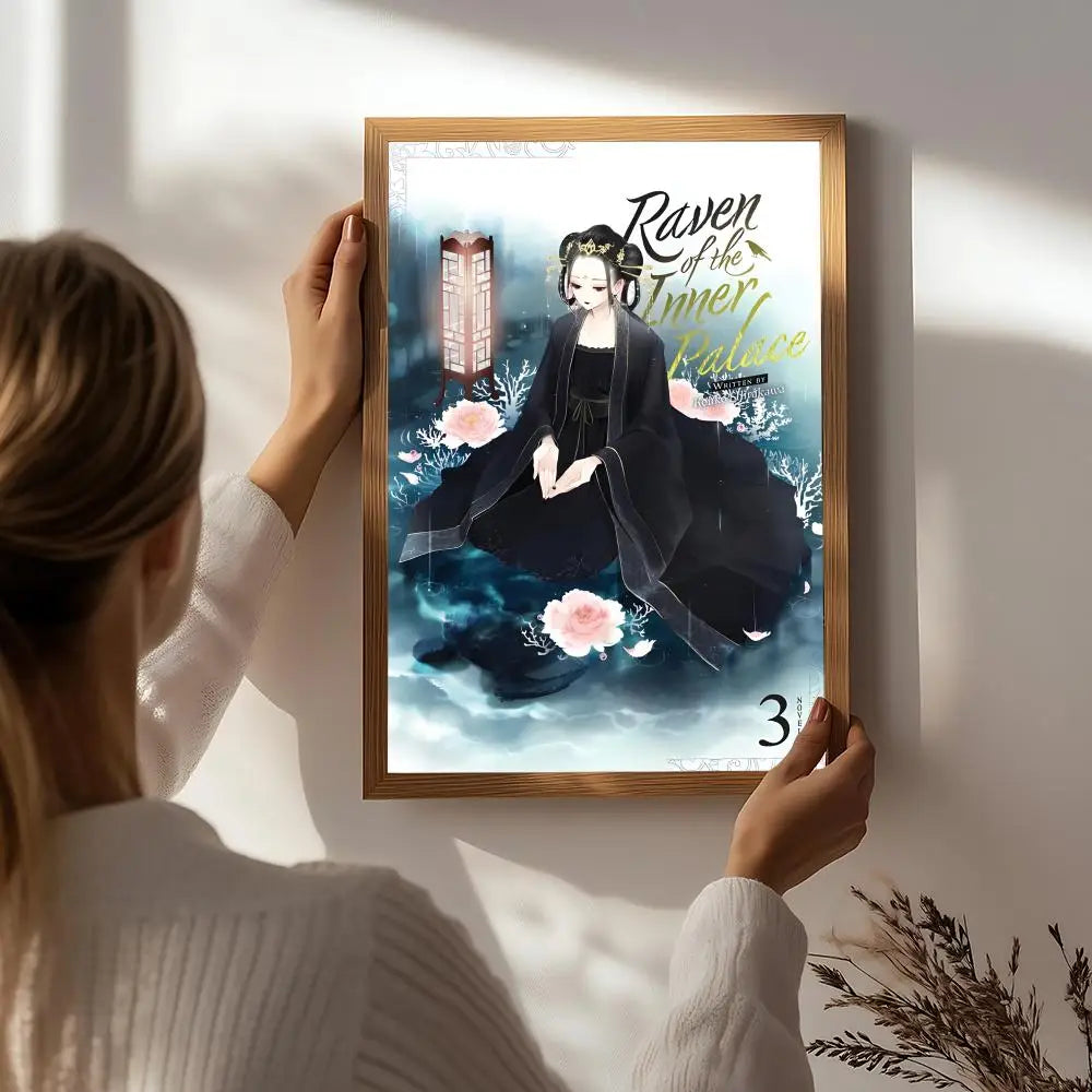 Raven of the Inner Palace Anime Poster | HD Self-Adhesive Wall Art Anime Wall Poster Peaceful Pleasures Health and Wellness White5 40X50cmNoframe