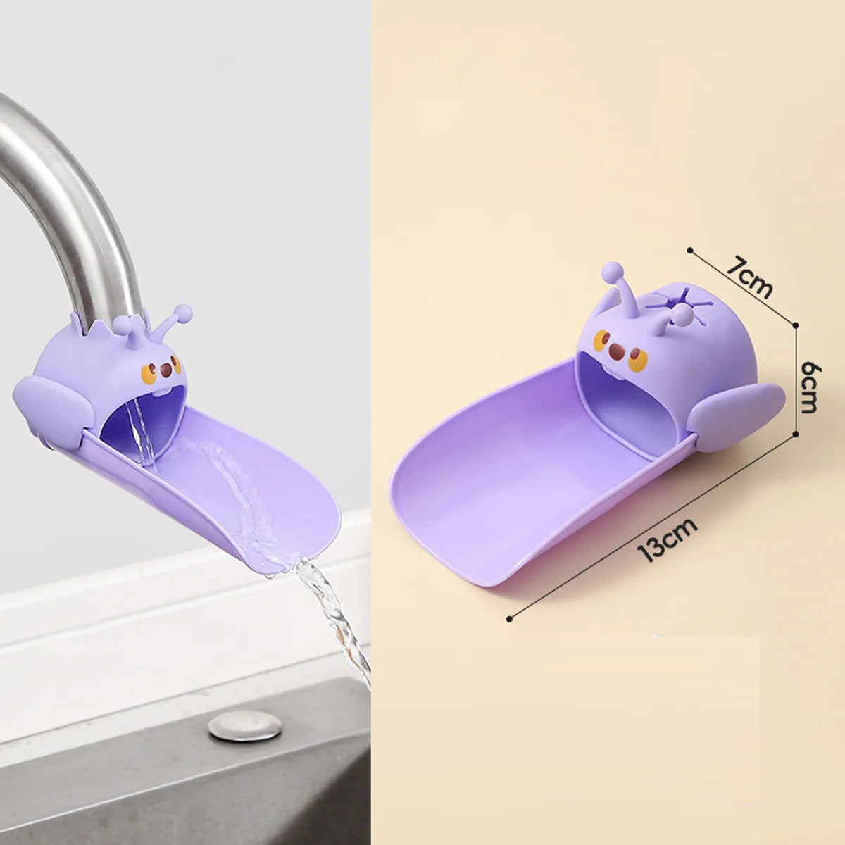 1PCS Cartoon Faucet Extension Faucet Handle Adapter Silicone Spout Extender for Bathroom Kitche Peaceful Pleasures Health and Wellness Purple