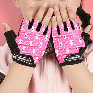 1 Pair Kids Gloves for Boys Girls, Breathable Non-slip Children Cycling Half Finger Gloves Outdoor Sports Hand Protection Peaceful Pleasures Health and Wellness