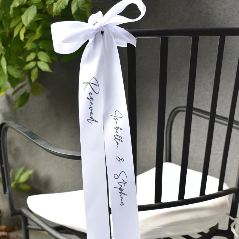 Personalized Wedding Chair Ribbon Tags Reserved Seating – 5 Pack Wedding Chair Tags Peaceful Pleasures Health and Wellness