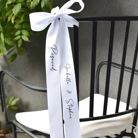 Personalized Wedding Chair Ribbon Tags Reserved Seating – 5 Pack Wedding Chair Tags Peaceful Pleasures Health and Wellness