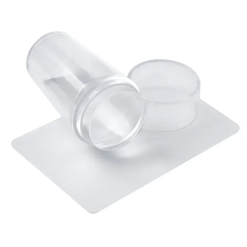 6-Piece Nail Art Stamping Kit – Silicone Stamper & Scraper