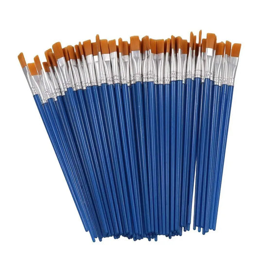 100 Pcs Tool Nylon Hair Paint Brushes Set Pointed Art Oil Painting Brushes Flat Ceramic Painting Supplies Watercolor Peaceful Pleasures Health and Wellness