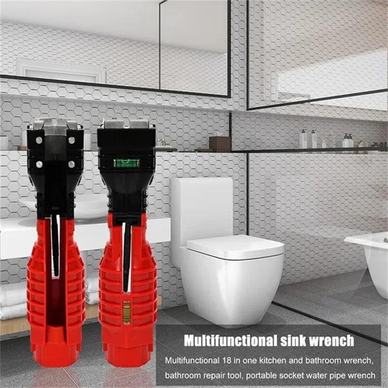 1 Faucet Sink Installer Tools Pipe Wrench Plumbers Homeowners Kitchen