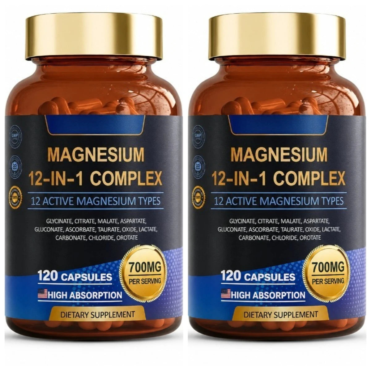 Magnesium 12-in-1 Complex | 12 Active Forms | 120 Capsules