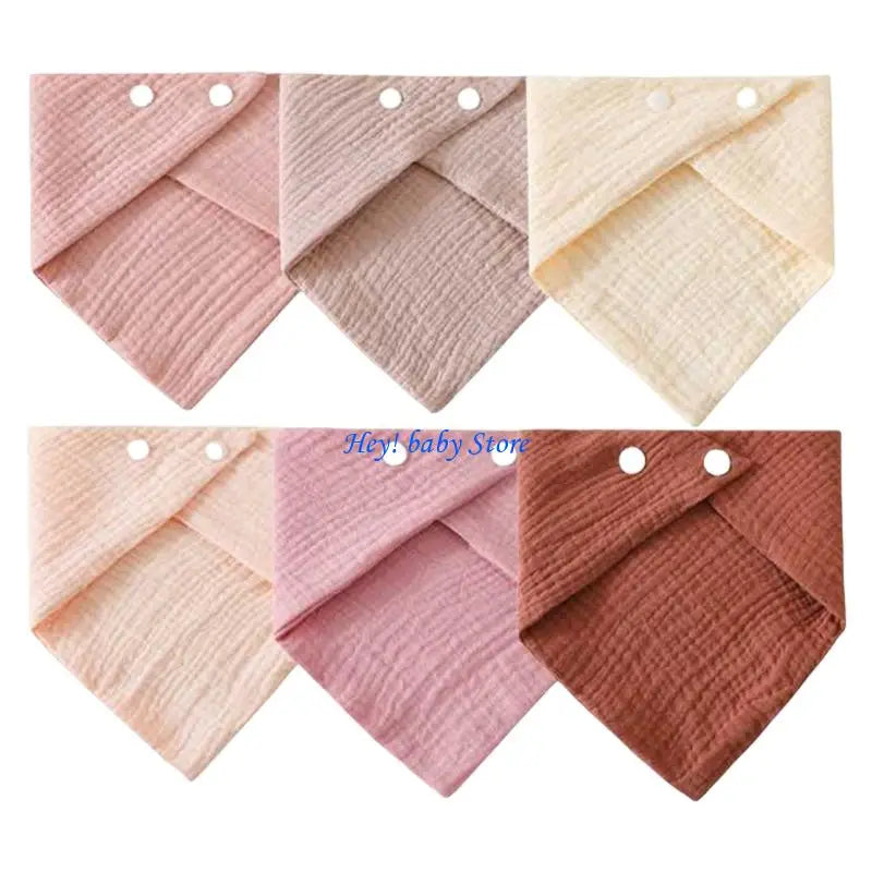 6-Pack Muslin Cotton Baby Bibs – Soft Drool & Feeding Bibs