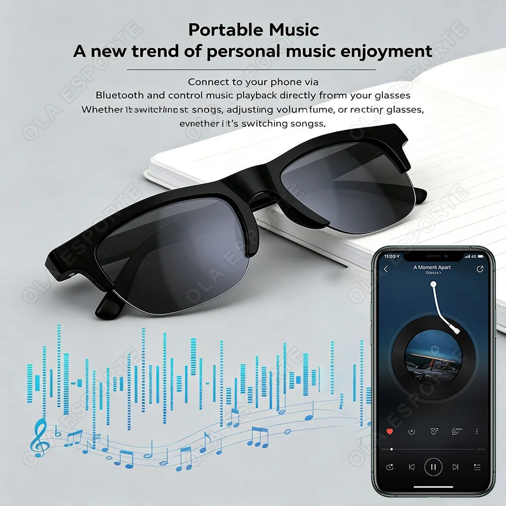 Smart Bluetooth Glasses Touch Control Hands-Free Calls Music Remote Camera Voice Assistant for Travel Sports Sunglasses 2026 Peaceful Pleasures Health and Wellness