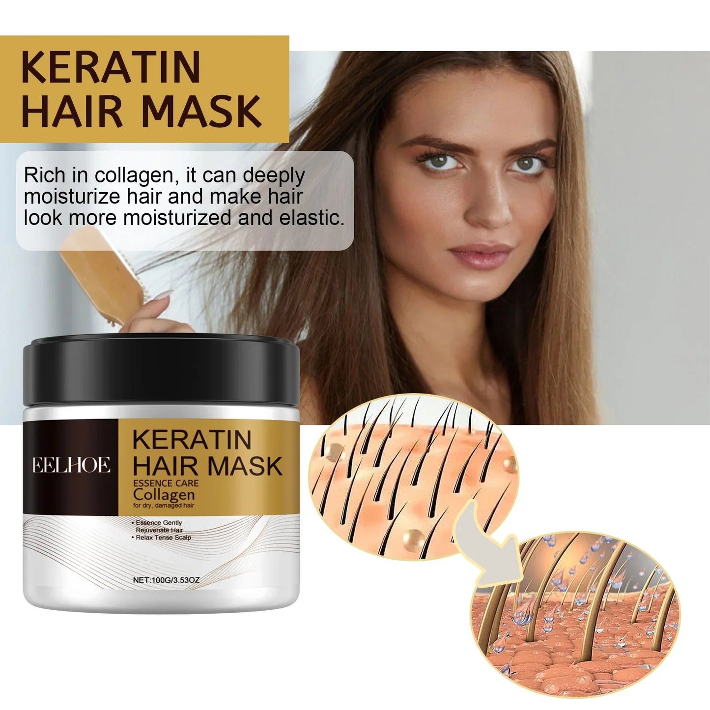 Eelhoe Repair & Moisturizing Hair Mask – 100g Damaged Hair