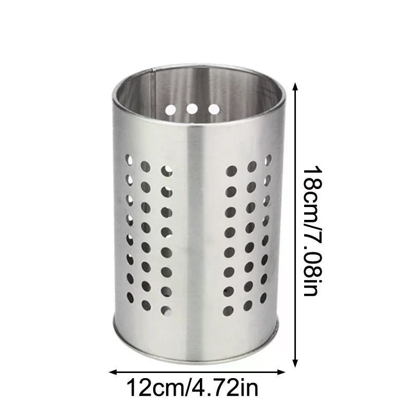 Stainless Steel Chopstick Holder & Utensil Caddy with Drain Holes
