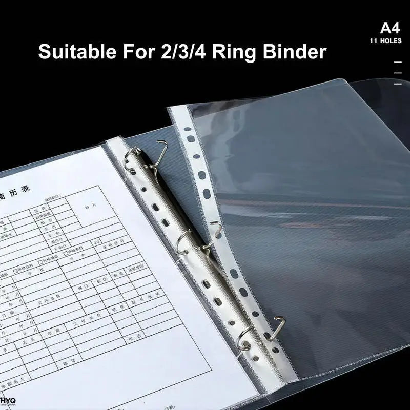 HD Transparent A4 Binder Sleeves 11-holes Sheet Protector Plastic