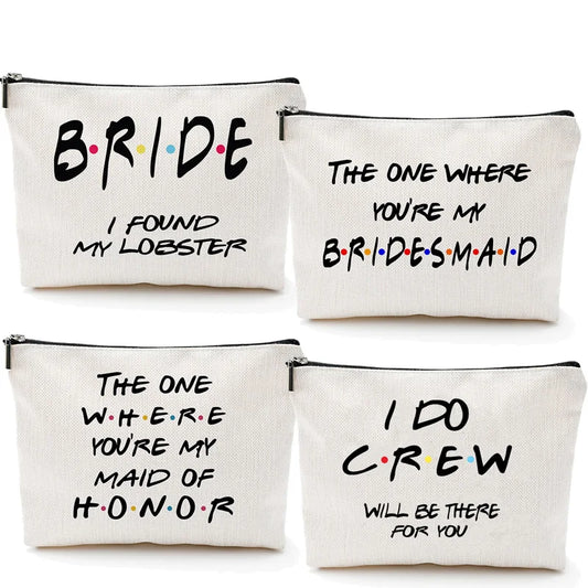 I Do Crew Bridal Makeup Bag | Bridesmaid Bachelorette Gift Bridal Cosmetic Bag Peaceful Pleasures Health and Wellness