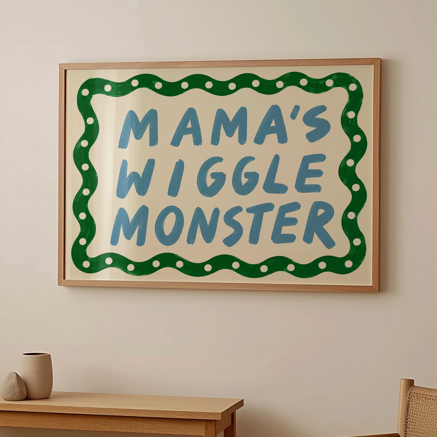 Wiggle Monster Quote Canvas Wall Art | Kids Room Decor Print