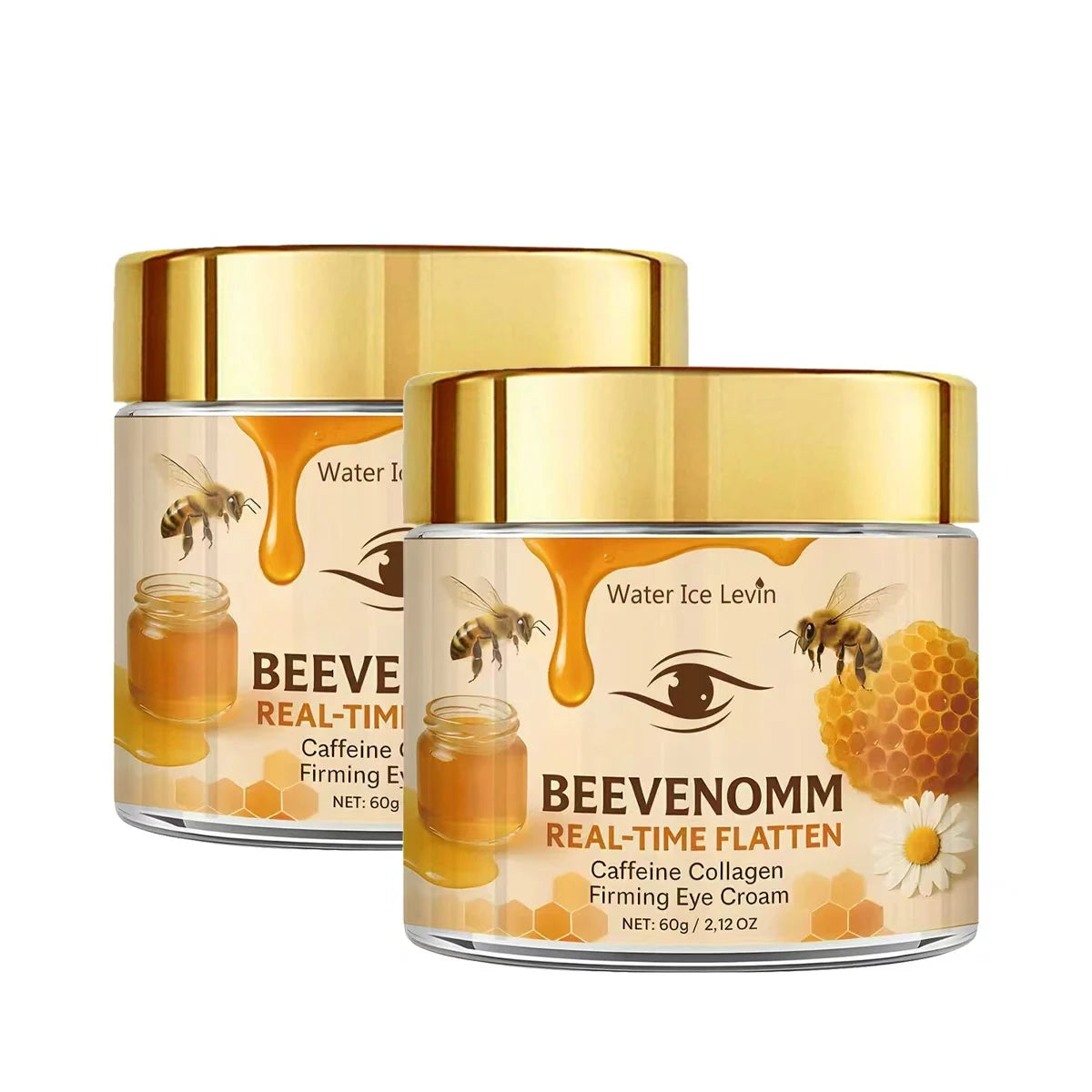 Bee Venom & Caffeine Firming Eye Cream | Collagen + Hyaluronic Acid Firming Eye Cream Peaceful Pleasures Health and Wellness Gold 60g