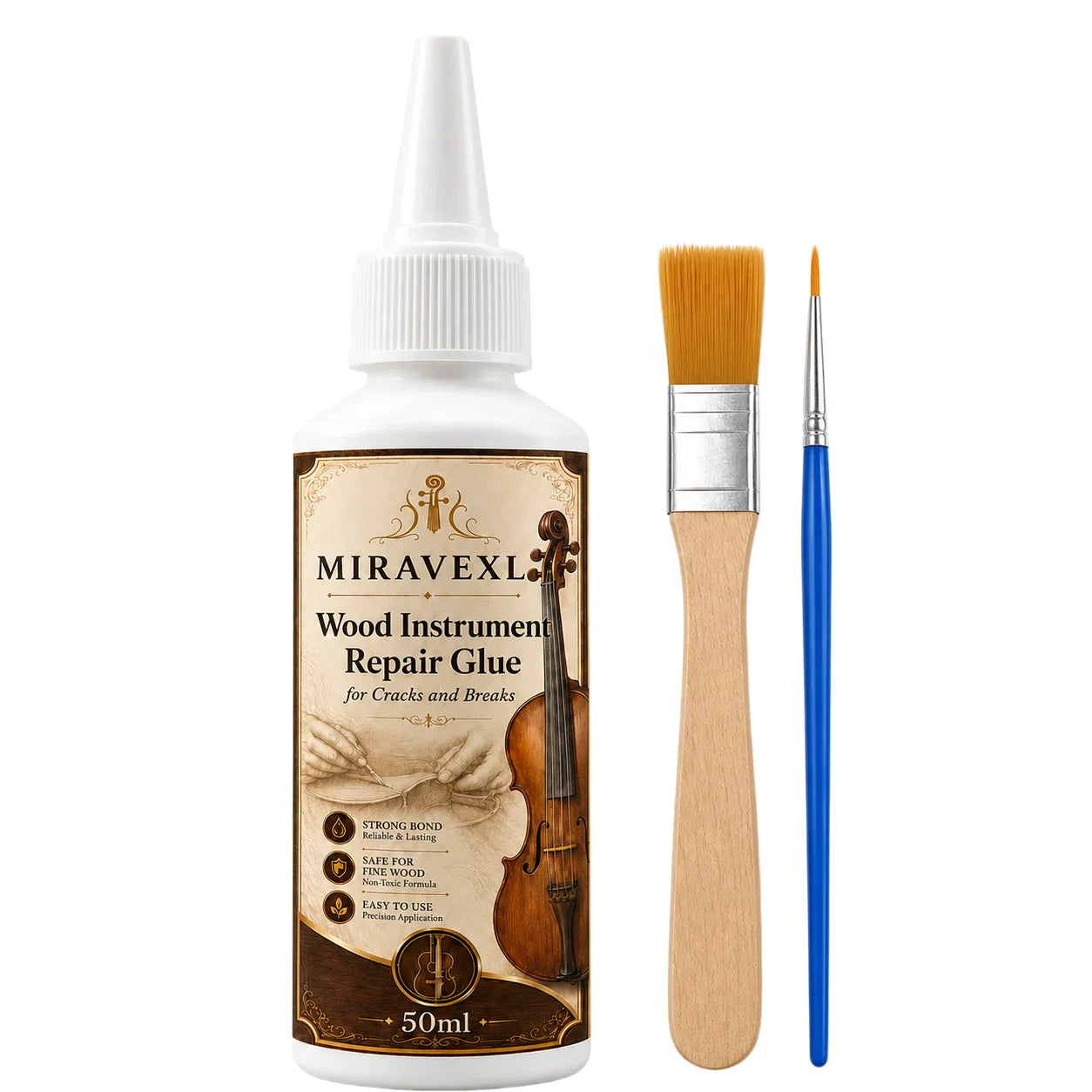 MIRAVEXL Wood Instrument Repair Glue 50ml Kit | Guitar Violin