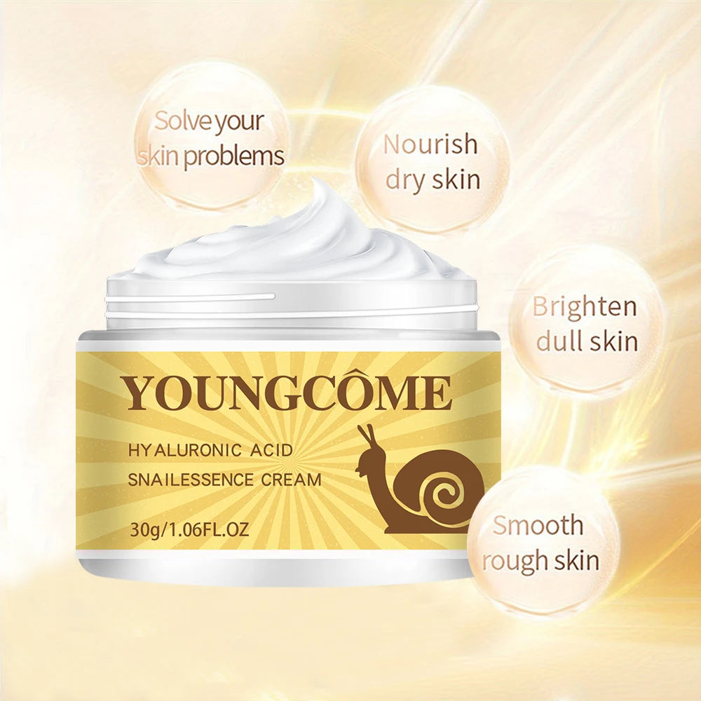 Snail Hyaluronic Acid Essence Cream Deeply Nourishes Skin Improve Roughness Tighten Skin Repair Damaged Skin Smooth wrinkles Peaceful Pleasures Health and Wellness