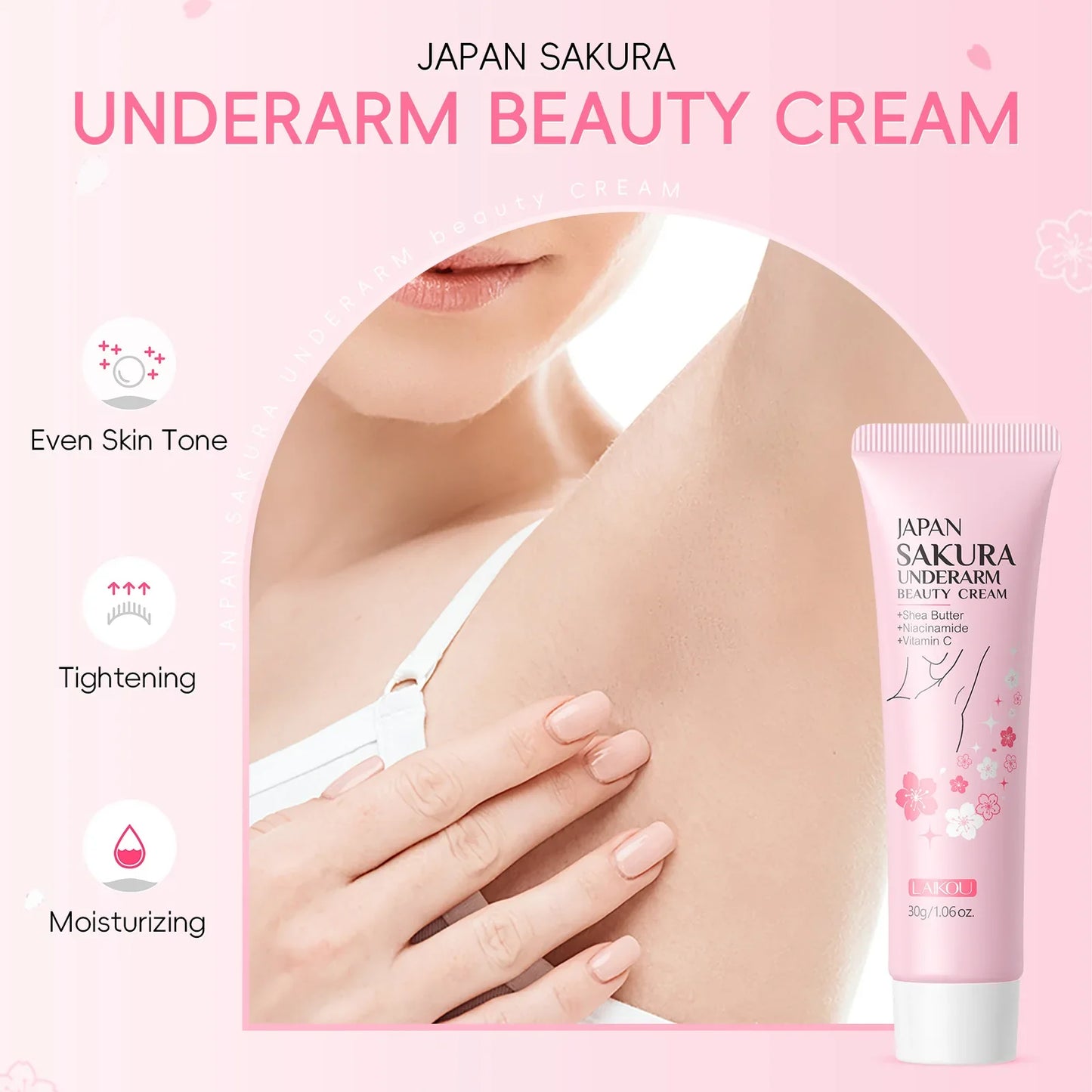 Laikou Sakura Body Cream – Fade Dark Spots & Pigmentation 30g