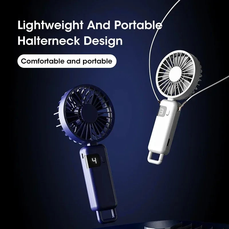 Portable Mini Handheld Fan USB Rechargeable 5 Speed Super Quiet with Hook for Office Outdoor Travel Cooling Peaceful Pleasures Health and Wellness