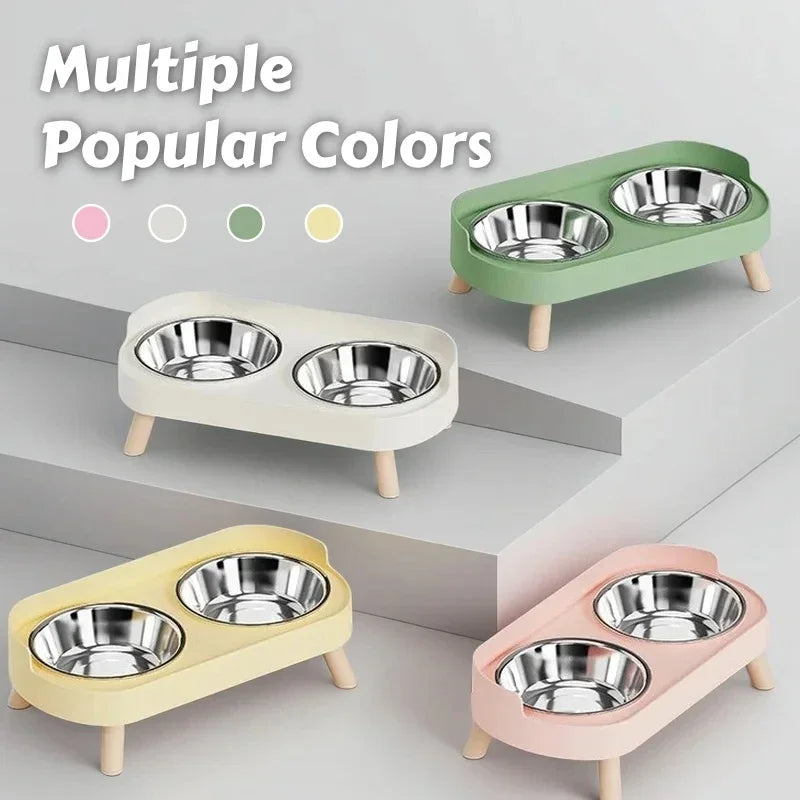 Elevated Pet Feeder – Dual Stainless Steel Bowls | Raised Stand