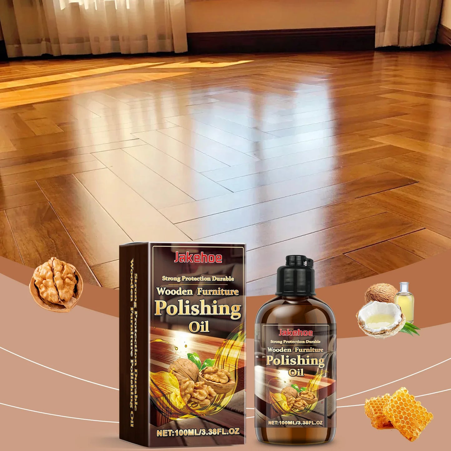 JAKEHOE Wood Furniture Polish Oil – Restore Shine & Protect Furniture Polish Oil Peaceful Pleasures Health and Wellness