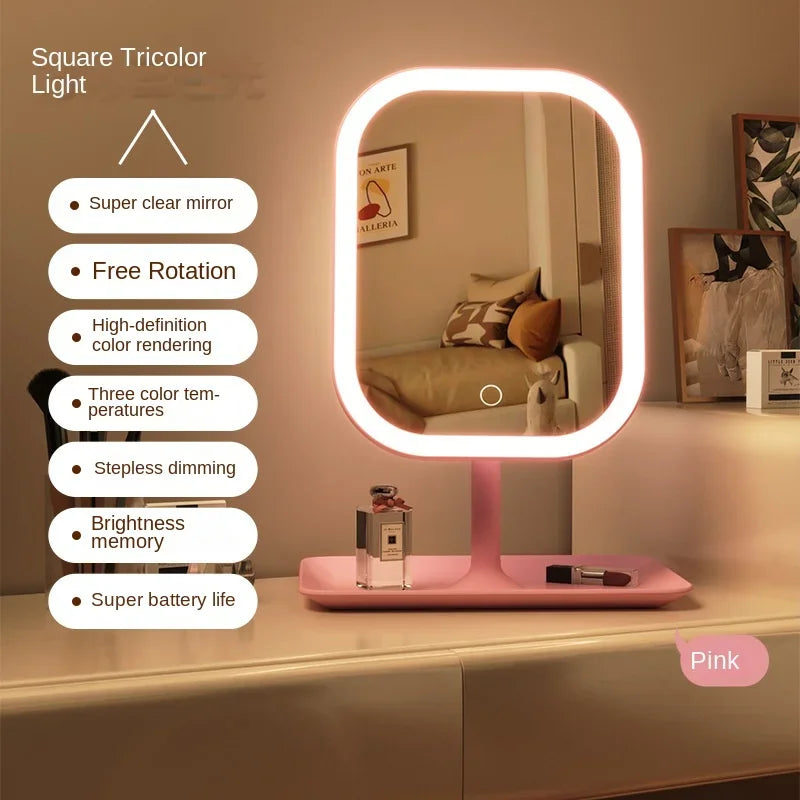 LED Vanity Mirror 3 Color Touch Control – Desktop Makeup Mirror