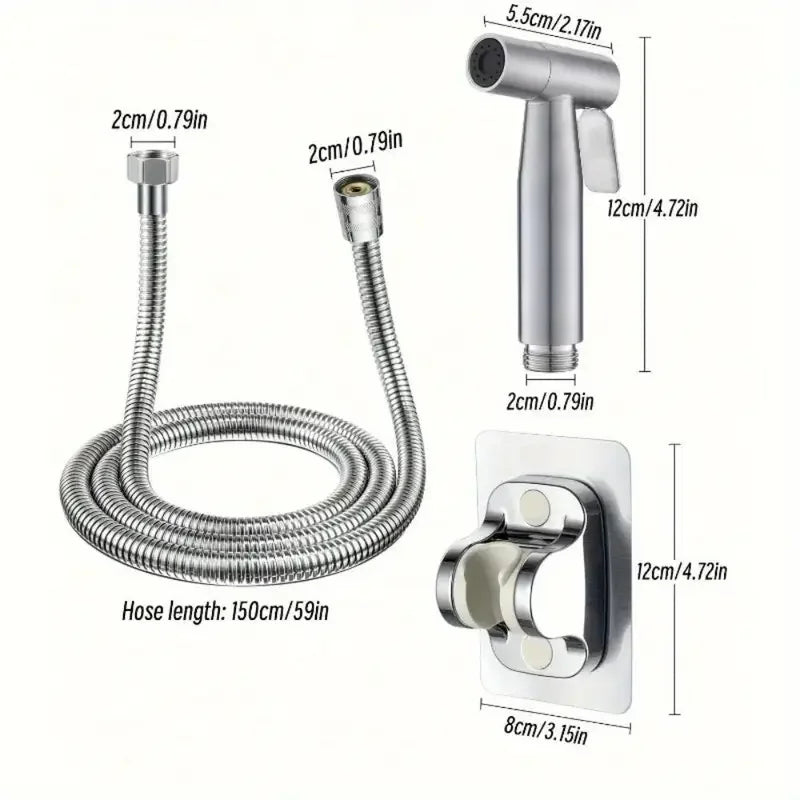 3-Piece Stainless Steel Handheld Bidet Sprayer Set