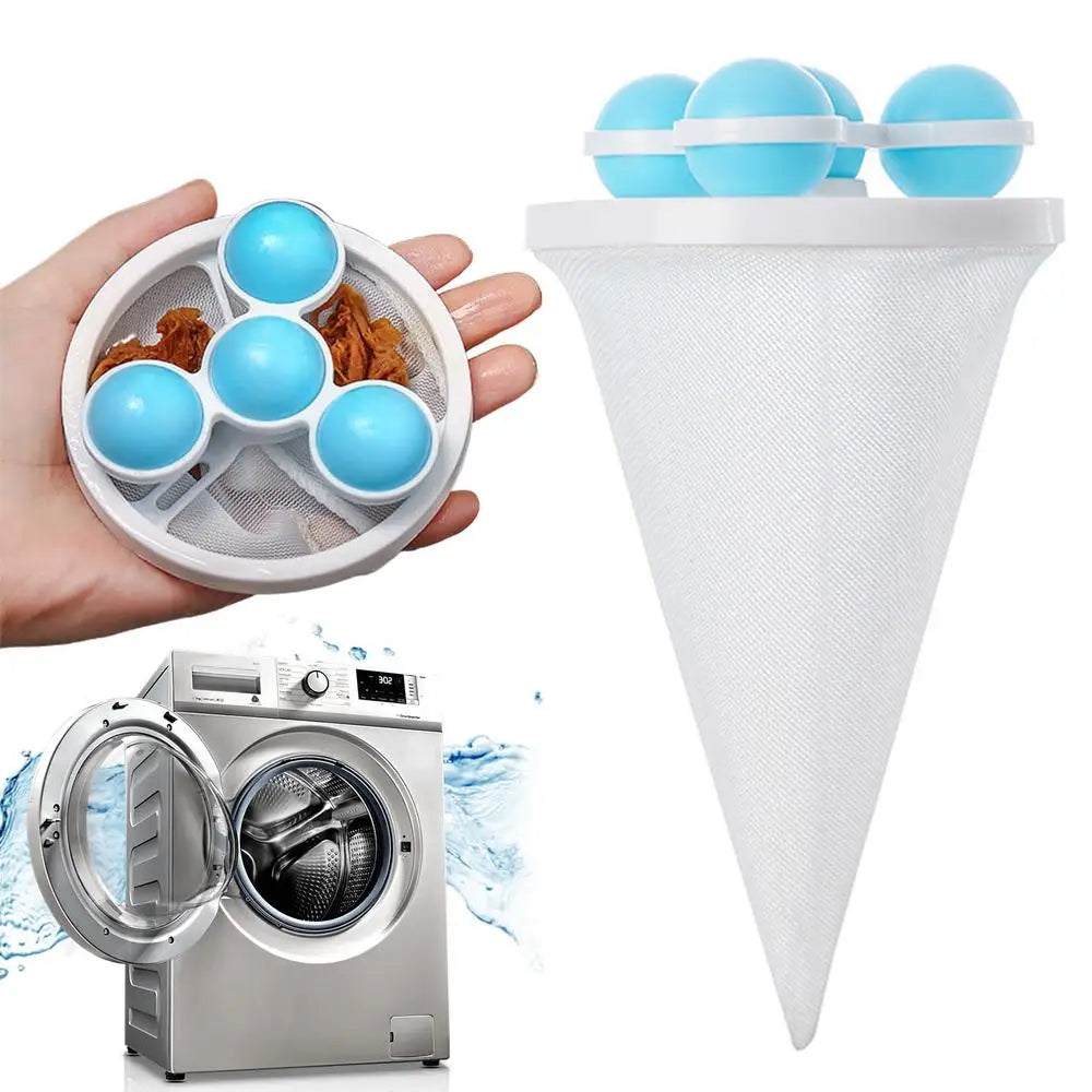 Floating Hair Filtering Mesh For Washing Machine Cleaning Machine Pet Fur Hair Removal Trap Mesh Dirty Collect Bag Laundry Ball Peaceful Pleasures Health and Wellness Blue China Mainland