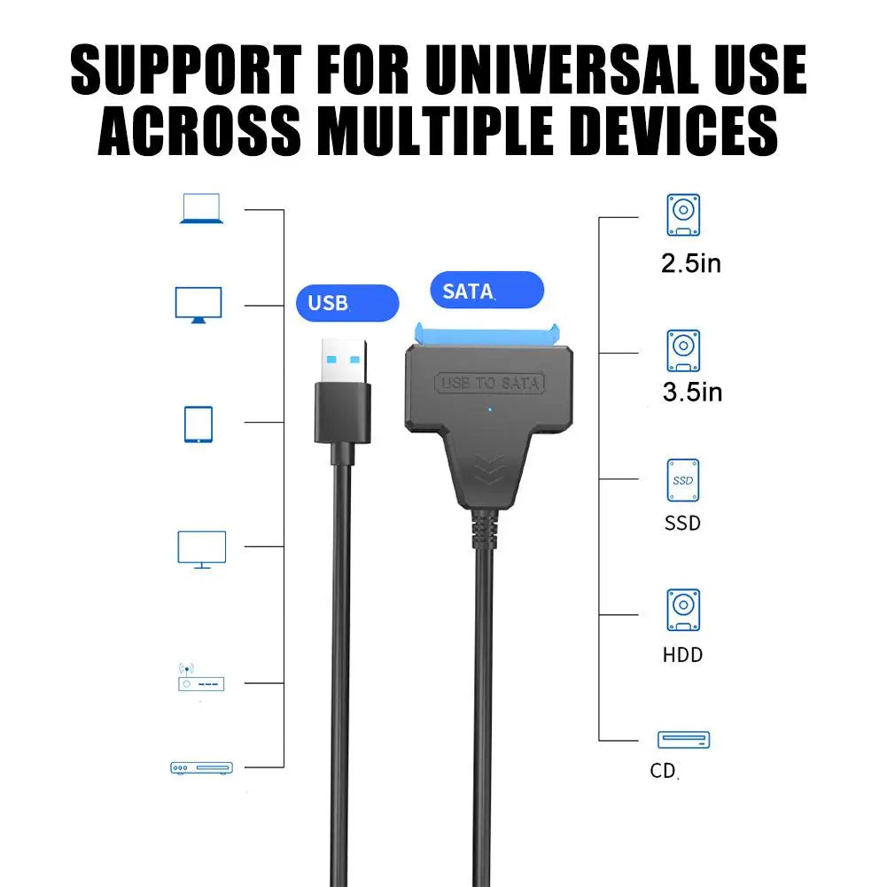 SATA to USB 3.0 Adapter Cable – 2.5" & 3.5" HDD SSD