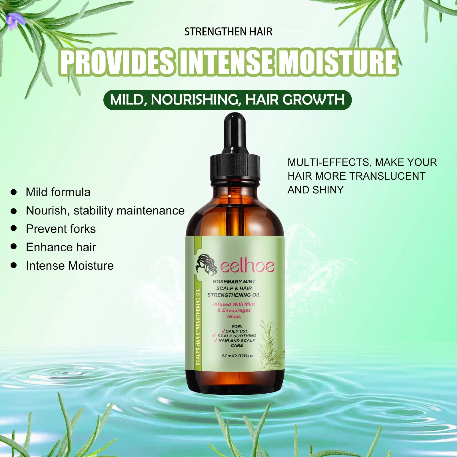 EELHOE Rosemary Oil for Hair Growth and Dandruff Treatment Peaceful Pleasures Health and Wellness