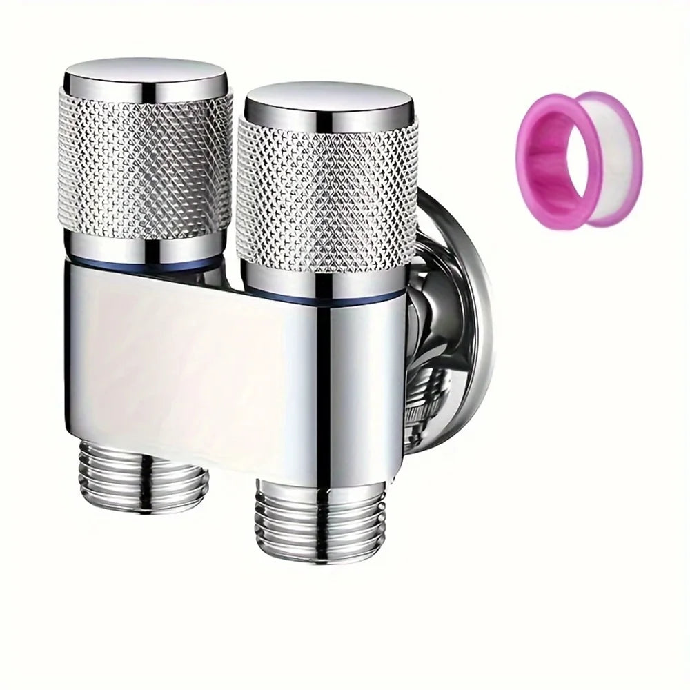 Stainless Steel Angle Valve – 1 Inlet 2 Outlet Dual Handle