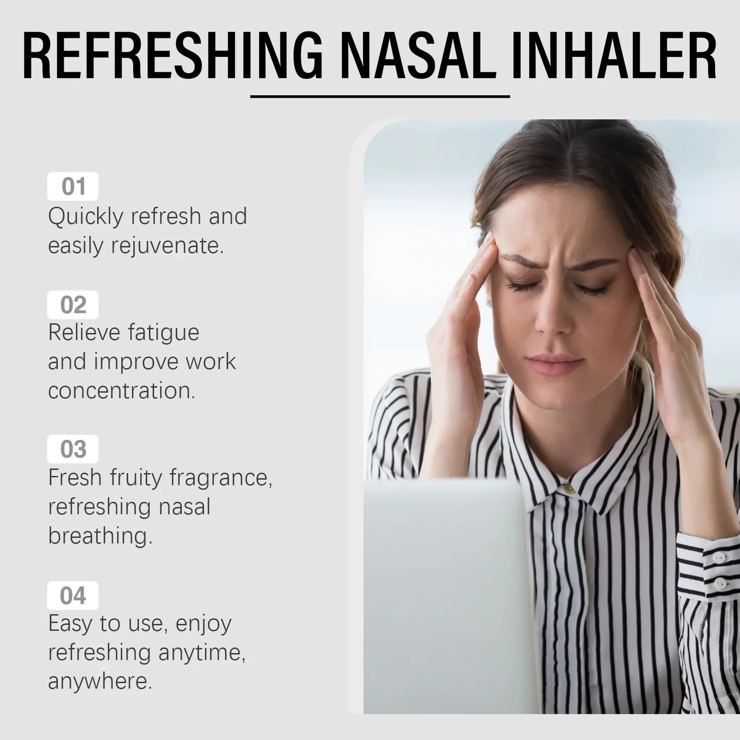 Herbal Nasal Inhaler Stick – Refreshing & Energizing Aromatherapy