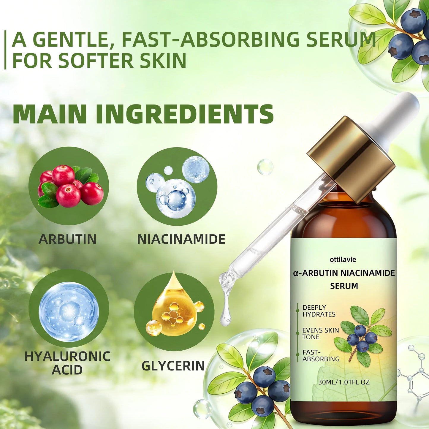 Ottilavie Alpha-Arbutin & Niacinamide Face Serum | All Skin