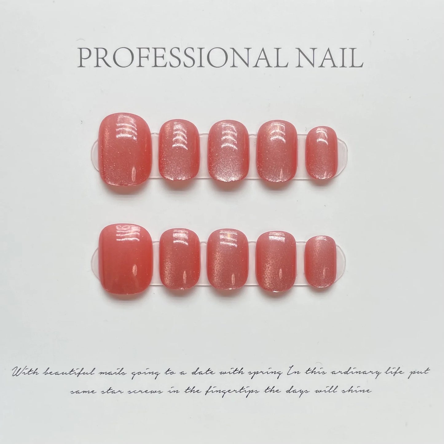 10pcs Handmade Press on Nails Short Cat Eye Fake Nails for Women Girl Wearable Shiny Cat Eye Sweet Korean Style False Nails Peaceful Pleasures Health and Wellness M 6