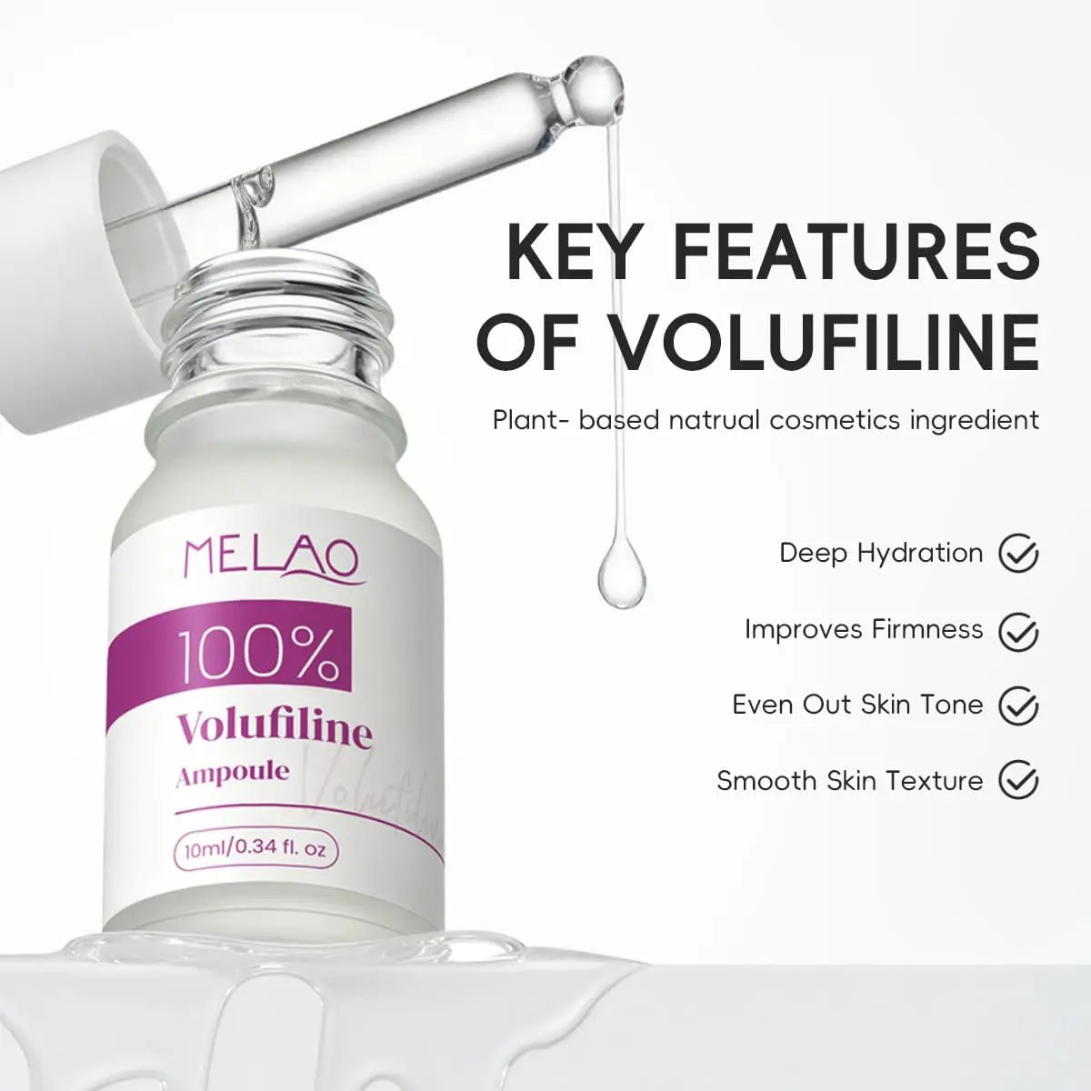 100% Pure Volufiline Plumping Ampoule Serum, Skin Care Essential for Facial Volume elasticity, Fast-Absorbing Hydrating Skincare Peaceful Pleasures Health and Wellness