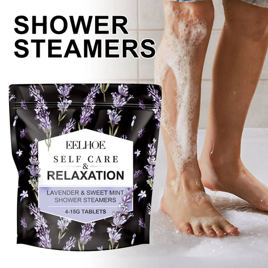 Lavender Aromatherapy Shower Steamers Set – 4pc Spa Kit Shower Steamers Set Peaceful Pleasures Health and Wellness