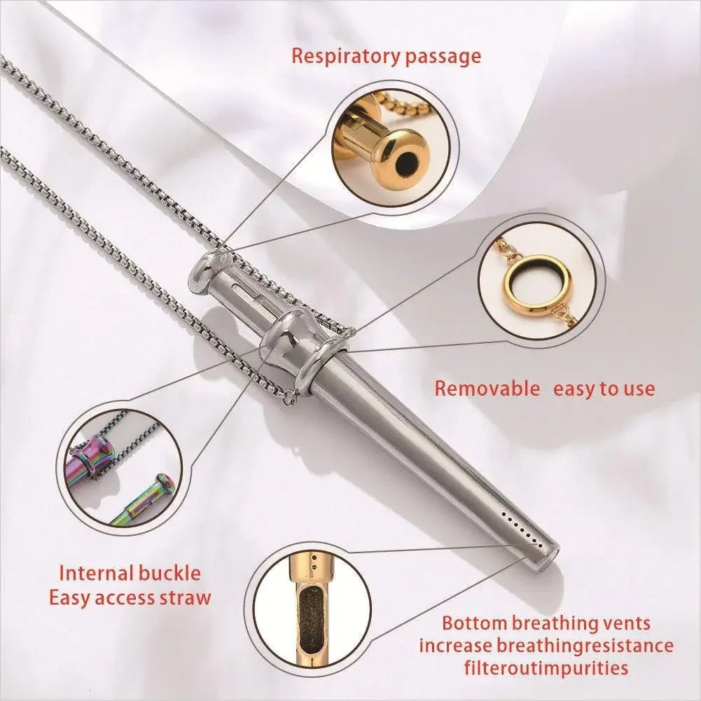 Anxiety Breathing Necklace Meditation Pendant for Stress Relief Natural Calm Quit Vaping Tool for Mindfulness Exercises Peaceful Pleasures Health and Wellness