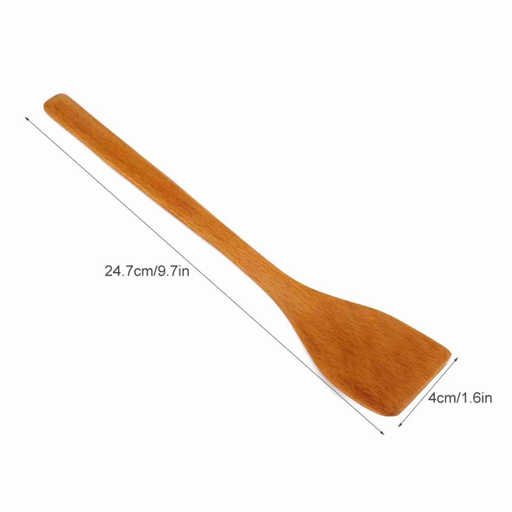 Kitchen Utensils No Stick Wooden Spatula High Heat Sturdy Wooden Turner Premium Flat Frying Spatula Stir-Fry Peaceful Pleasures Health and Wellness