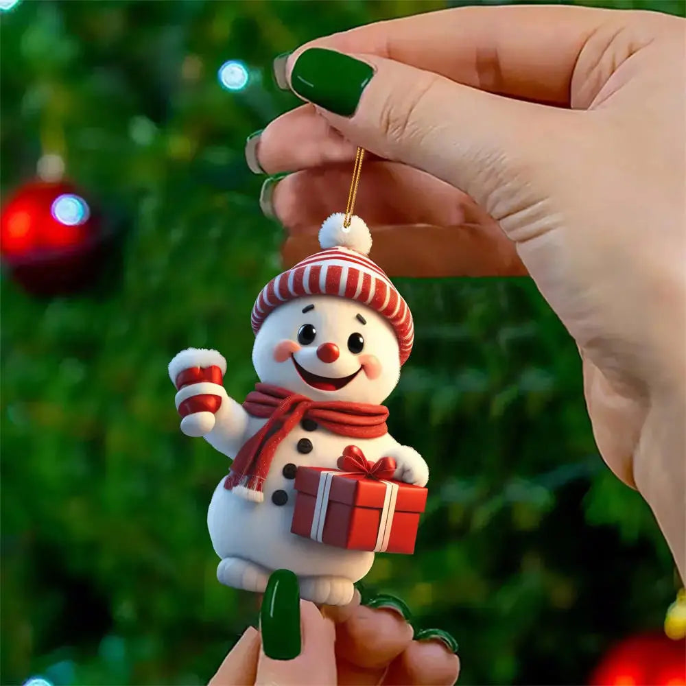 2D Acrylic Cat Christmas Ornament | Funny Xmas Tree Pendant