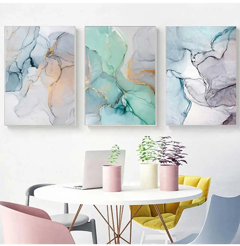 Wall Pictures Geometric Print Living Room Decor Poster Decorative Marble Abstract Canvas Painting Alcohol Ink Posters And Prints Peaceful Pleasures Health and Wellness