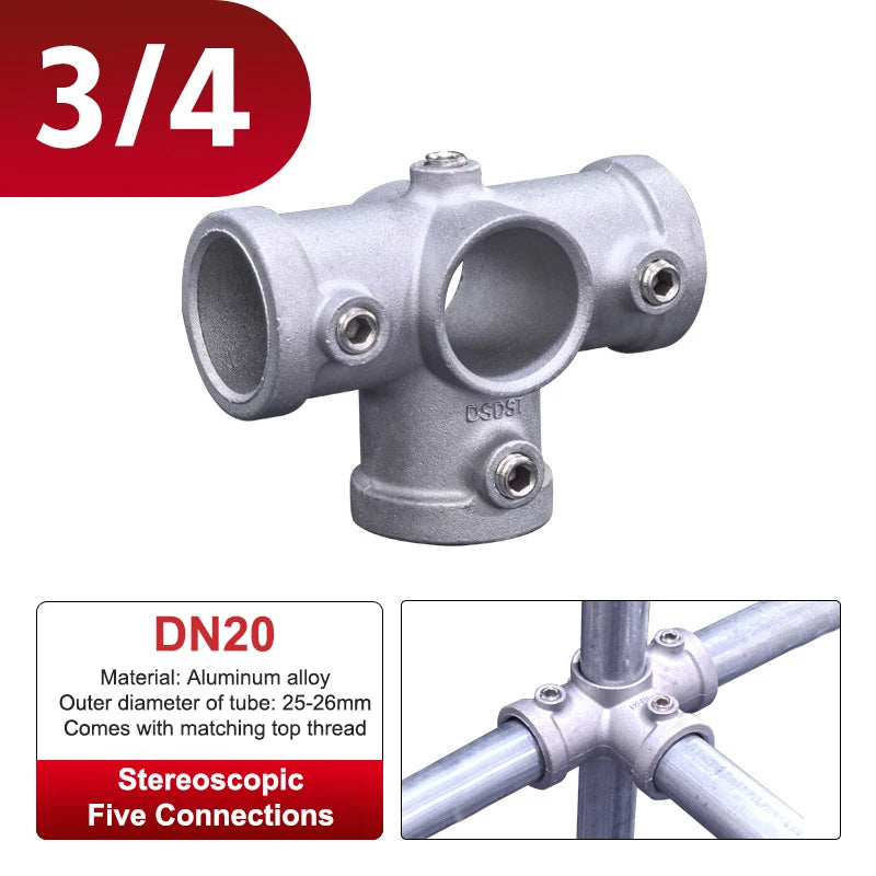 3D Fitting Connection FastenerAluminum Alloy Connector Elbow Tee Base Flat 20/25mm Steel Tube Shelf Parts Peaceful Pleasures Health and Wellness 20