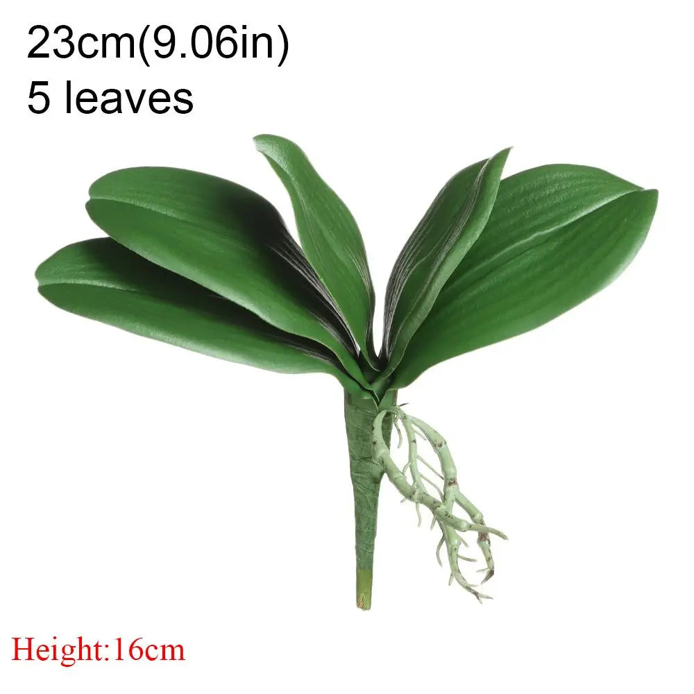 Artificial Phalaenopsis Orchid Leaf Bouquet | Faux Silk Home Decor