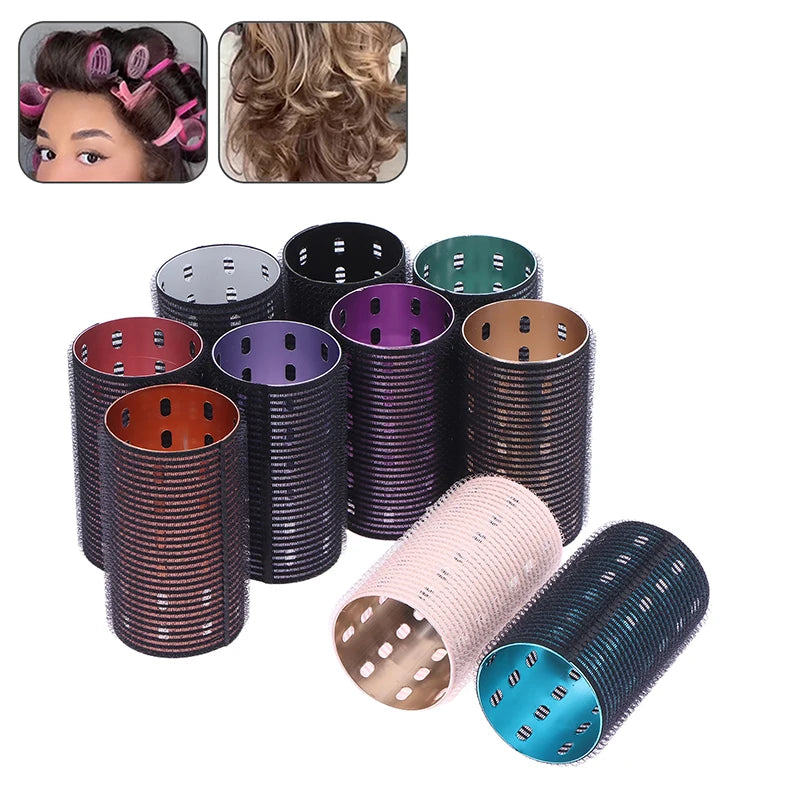 Color Aluminum Core Self-adhesive Hair Roll 5*9cm Pure Nylon Hook And Loop Roller Self Grip Styling Hot Thermal Volume Curler Peaceful Pleasures Health and Wellness