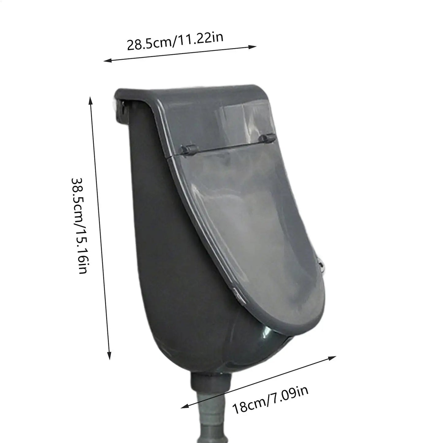 Wall Urinal Urine Separator PP Wall Mounted Toilet Odorless Urine Separator with Lid for Home Motorhome Boy Men Dorm Garden Peaceful Pleasures Health and Wellness