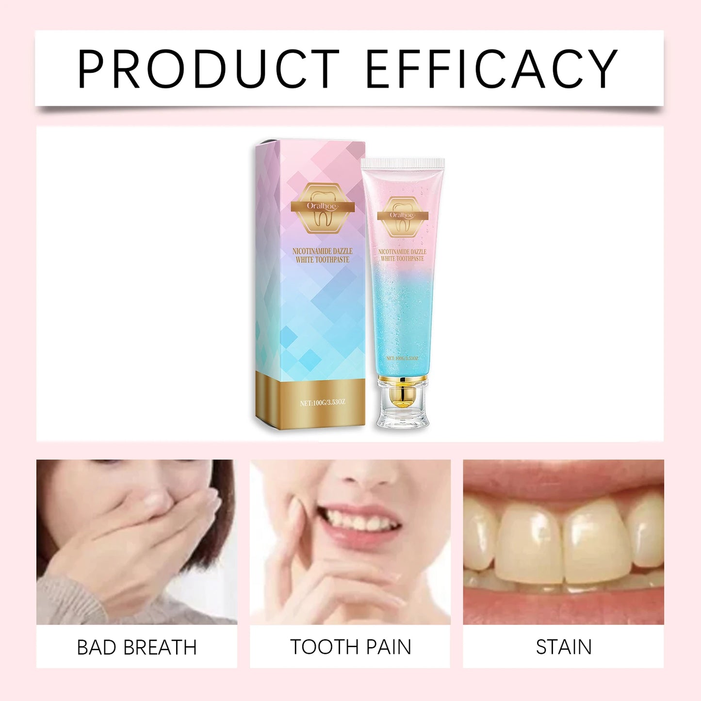 Oralhoe Nicotinamide Whitening Toothpaste | Stain Remover 100g