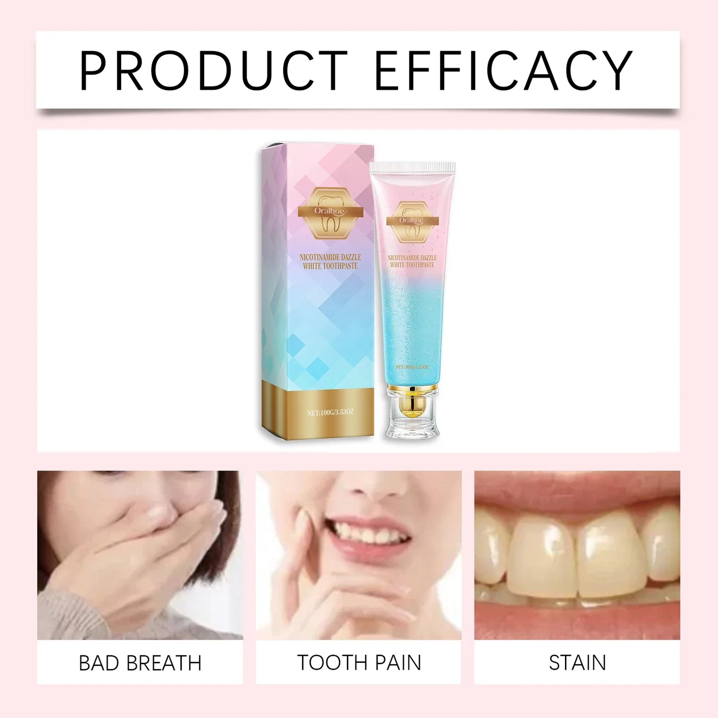 Oralhoe Nicotinamide Brightening Toothpaste – Stain Removal 100g